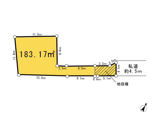 青梅市千ヶ瀬町1丁目_4号地_区画図